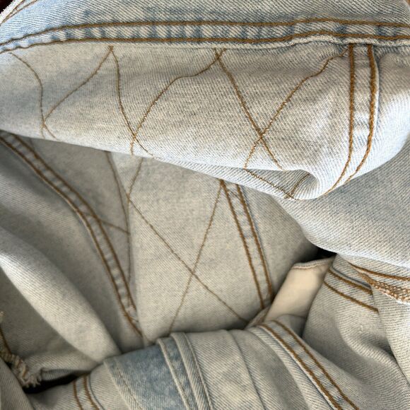 Vintage Diamond Stitch Jean Vest Denim Mens XL Distressed by Introspect - Picture 7 of 9